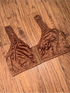 Carole Martin Front Close Comfort Wear Wireless Bra Size 42 Brown Soft Cups New